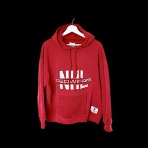 Vintage 90's Detroit Red Wings Sz XL Nutmeg Mills Hoodie Faded Distressed